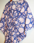 Border Print Long Kaftan | Cobalt