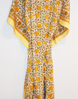 Border Print Long Kaftan | Lemon