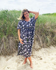 Amisha Long Kaftan | Black Floral