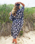 Amisha Long Kaftan | Black Floral