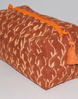 Large Canvas Waterproof Toiletry Bag | Vines Rust