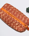 Large Canvas Waterproof Toiletry Bag | Vines Rust