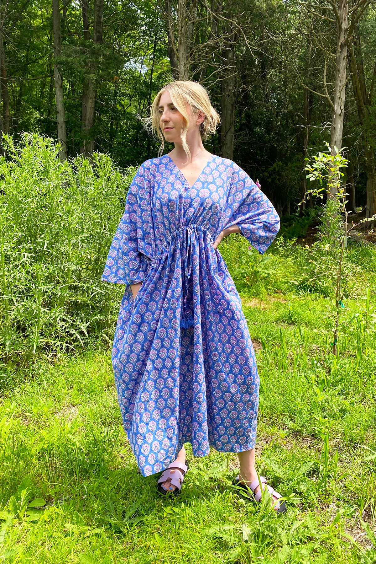 Amisha | Capri Kaftan Dress | Summer Blue Amisha Design Amisha | Capri Kaftan Dress | Summer Blue Amisha Design