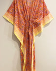 Border Print Long Kaftan | Pink