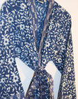 Kerala Long Robe | Natural Indigo Floral