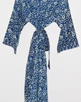 Kerala Long Robe | Natural Indigo Floral