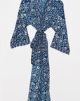 Kerala Long Robe | Natural Indigo Floral