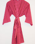 Kerala Short Robe | Berry Stripe