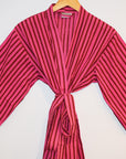 Kerala Short Robe | Berry Stripe