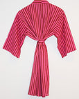 Kerala Short Robe | Berry Stripe