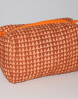 Medium Waterproof Toiletry Bag | Mini Triangles Rust