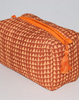 Medium Waterproof Toiletry Bag | Mini Triangles Rust