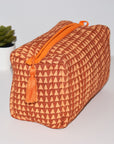 Medium Waterproof Toiletry Bag | Mini Triangles Rust