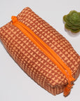 Medium Waterproof Toiletry Bag | Mini Triangles Rust