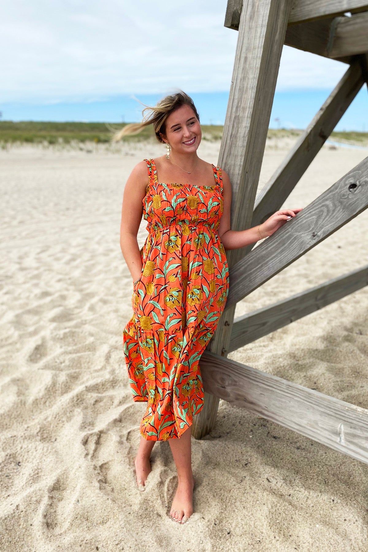 Amisha | Hand Block Print Cotton Porto Dress