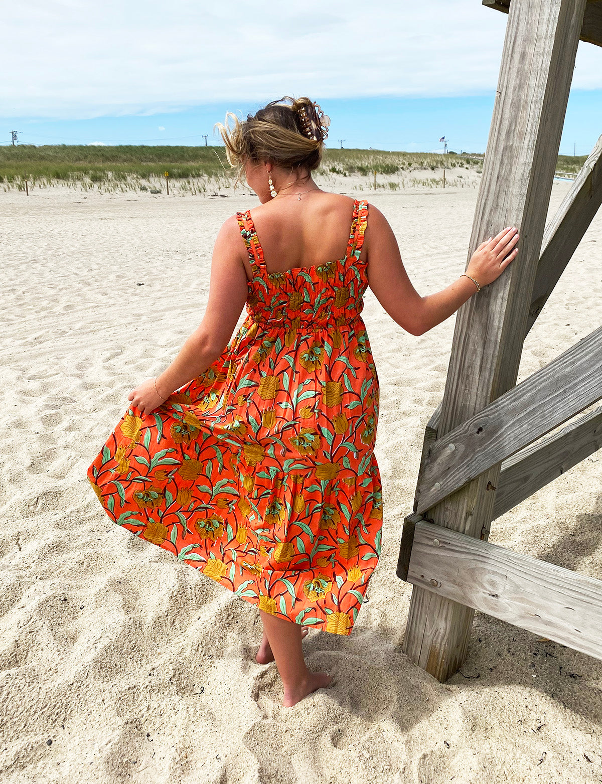 Amisha | Hand Block Print Cotton Porto Dress