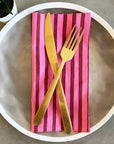 Set of 4 Cotton Napkins | Berry Stripe