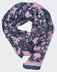 Cotton Silk Scarf | Shadow Floral Midnight