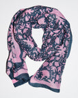 Cotton Silk Scarf | Shadow Floral Midnight