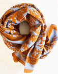 Cotton Silk Scarf | Shadow Floral Orange