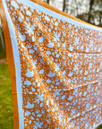 Cotton Silk Scarf | Shadow Floral Orange