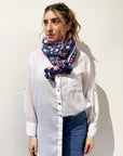 Cotton Silk Scarf | Shadow Floral Midnight