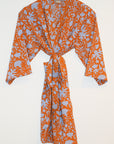 Kerala Short Robe | Shadow Floral Orange