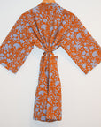 Kerala Short Robe | Shadow Floral Orange