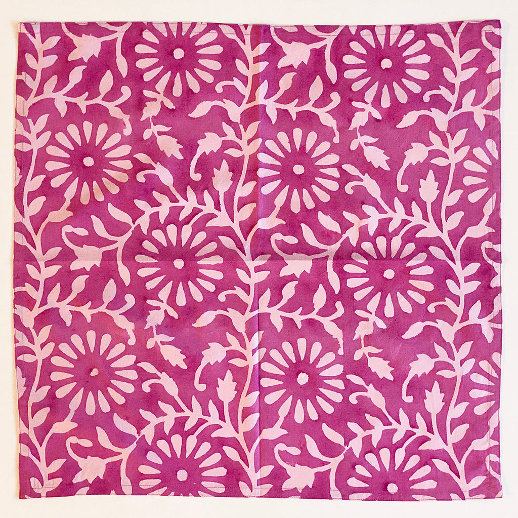 Set of 4 Cotton Napkins | Blooms Pink