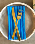 Set of 4 Cotton Napkins | Blue Stripe