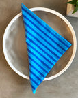 Set of 4 Cotton Napkins | Blue Stripe