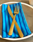 Set of 4 Cotton Napkins | Blue Stripe