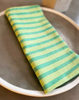 Set of 4 Cotton Napkins | Green Stripe