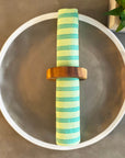 Set of 4 Cotton Napkins | Green Stripe