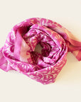Cotton Silk Scarf | Blooms Pink
