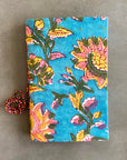 Handmade Paper Small Journal | Teal Floral
