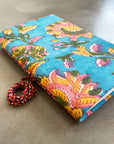 Handmade Paper Small Journal | Teal Floral