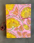 Handmade Paper Large Journal | Pink Floral