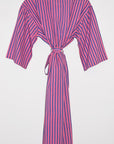 Kerala Long Robe | Pink Blue Stripe