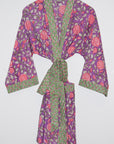 Kerala Short Robe | Purple Floral