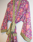 Kerala Short Robe | Purple Floral