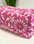 Large Canvas Waterproof Toiletry Bag | Blooms Pink