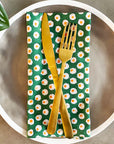 Set of 4 Cotton Napkins | Mini Suns Green