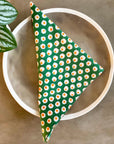 Set of 4 Cotton Napkins | Mini Suns Green