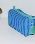 Small Waterproof Toiletry Bag | Blue Stripe
