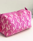 Small Waterproof Toiletry Bag | Vines Pink