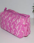 Small Waterproof Toiletry Bag | Vines Pink