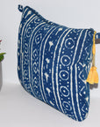 Square Waterproof Toiletry Bag | Natural Indigo Geo