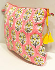 Square Waterproof Toiletry Bag | Pink Floral