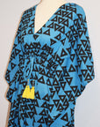 Amisha Short Kaftan | Triangles Azure
